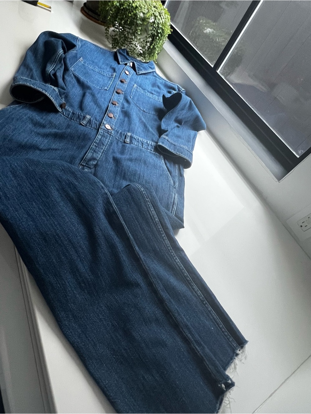 10.11 tenelleven Studios Classic Women's Dark Blue Denim long sleeved Overalls